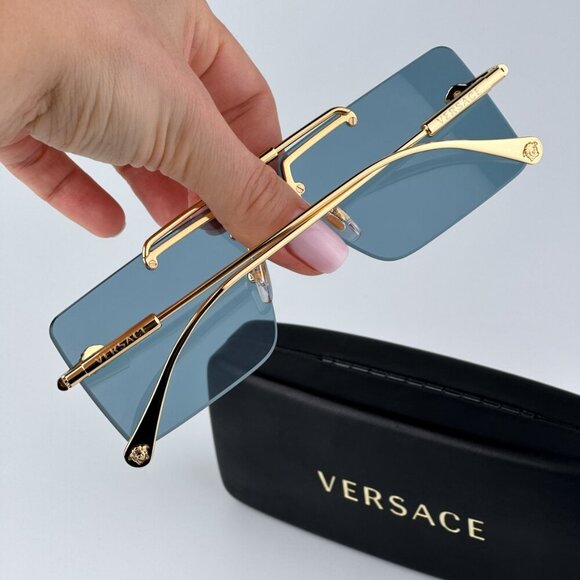 Versace VE2245 100280 BRAND NEW Sunglasses Gold Blue  display picture 3